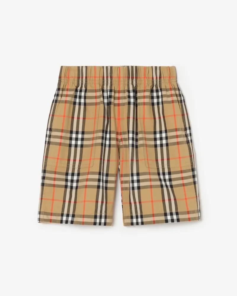Burberry Cargo-Shorts aus Baumwolle in Check , Size Sand-beige