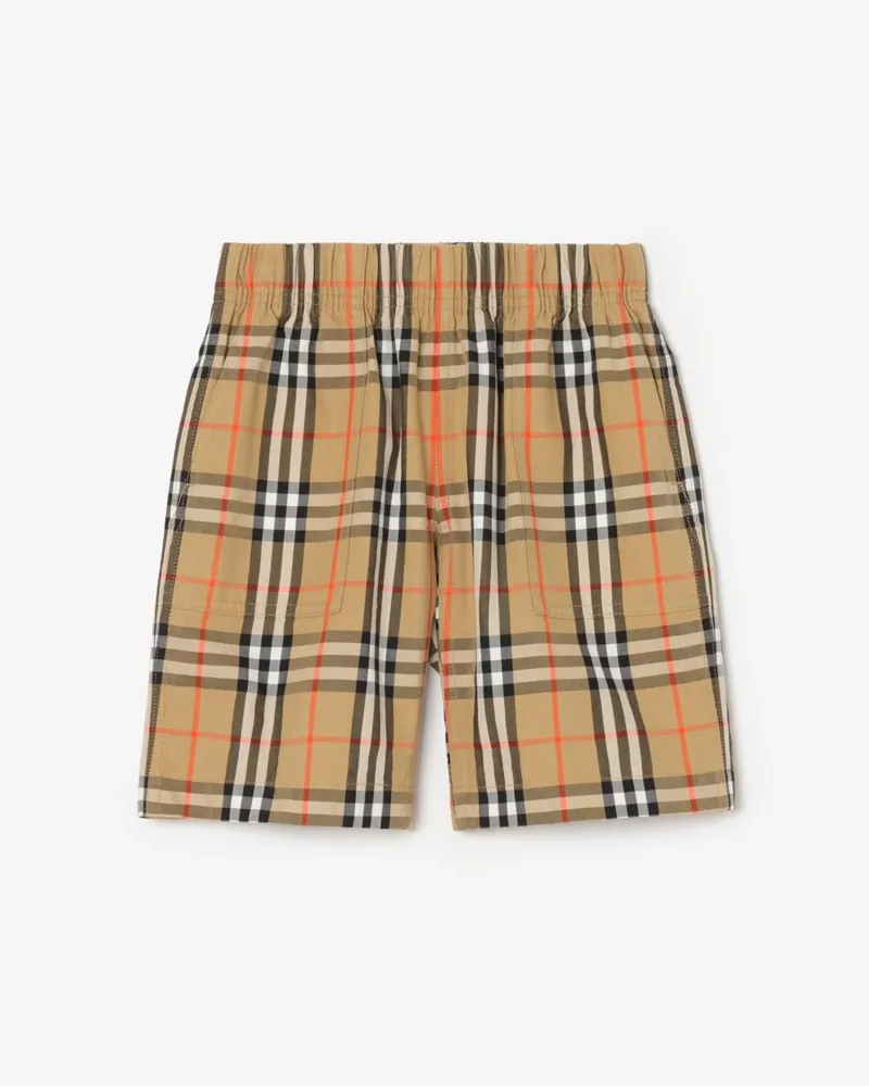 Burberry Cargo-Shorts aus Baumwolle in Check , Size Sand-beige