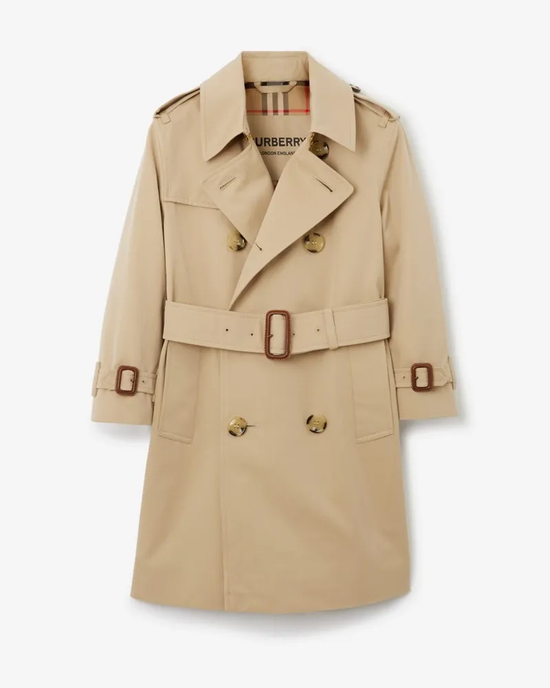Burberry Trenchcoat aus Gabardine , Size Honey-beige