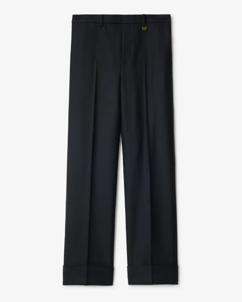 Burberry Elegante Wollhose mit Karomuster Tarmac-grau