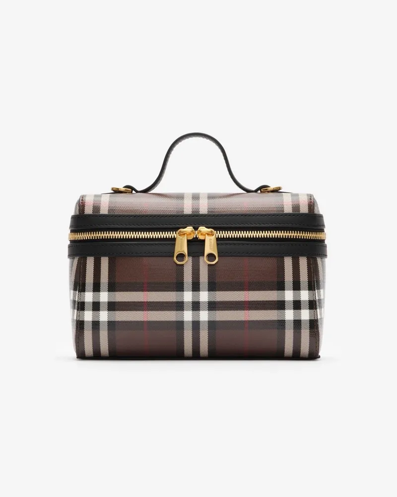 Burberry Vanity Bag in Check Chocolate