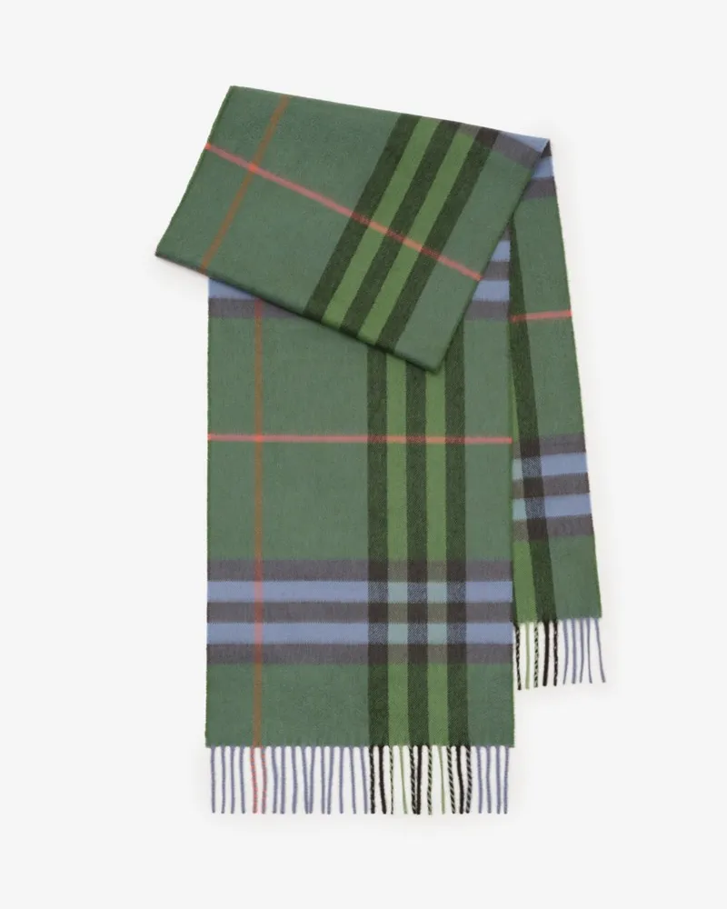 Burberry Kaschmirschal in Check Holly-grün