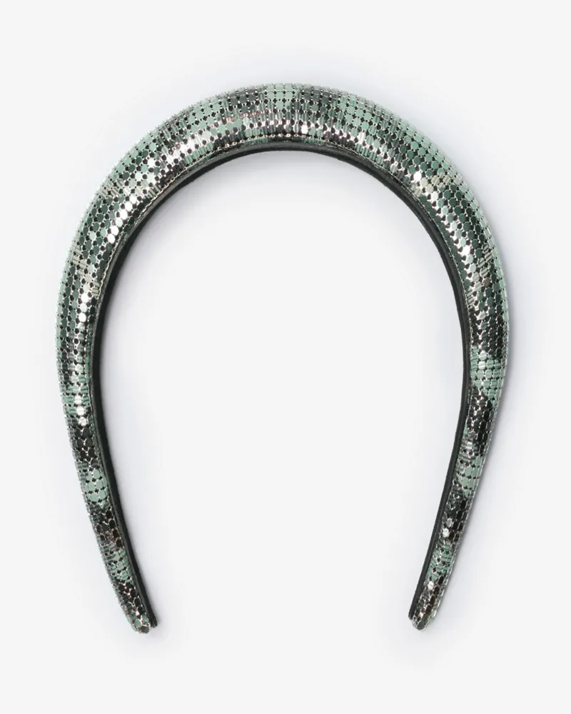 Burberry Haarreif aus Mesh-Gewebe in Check Gulf-blau