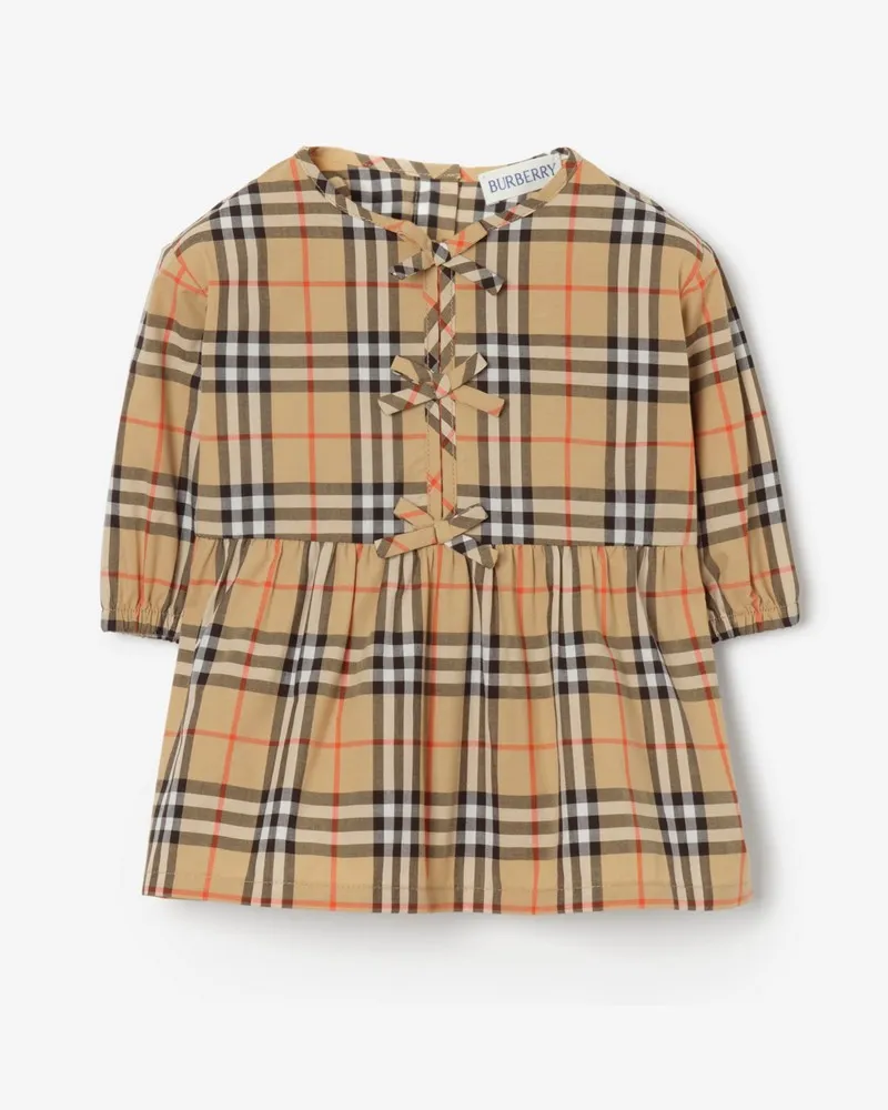 Burberry Baumwollkleid und Höschen in Check , Size Sand