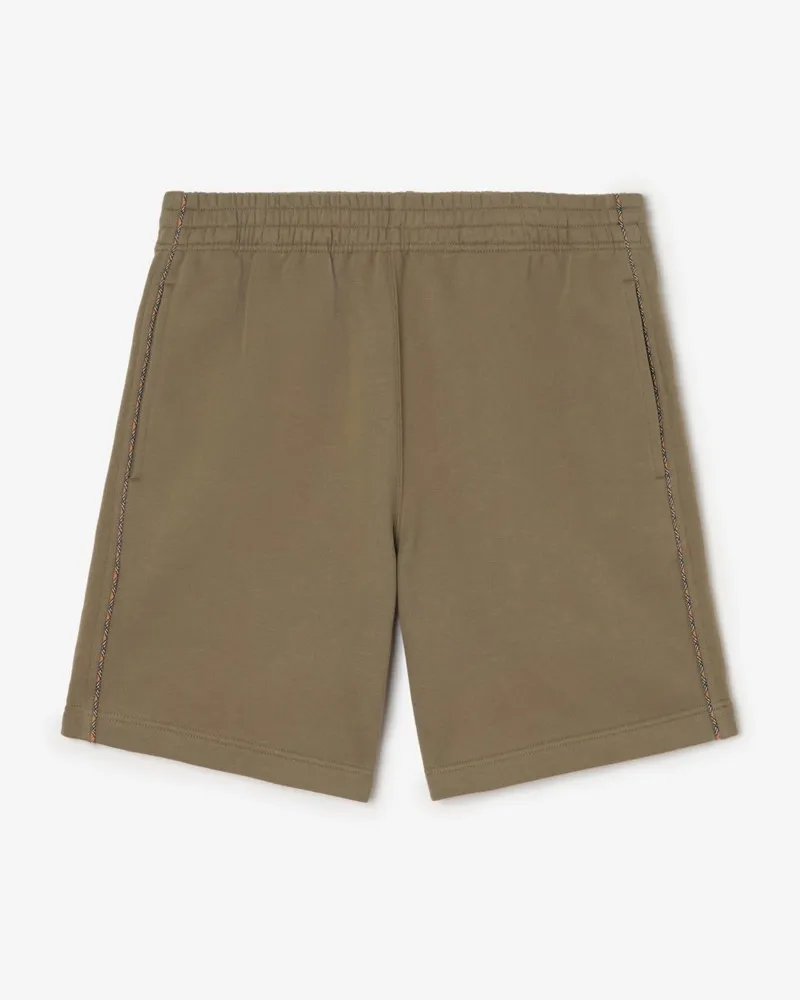 Burberry Baumwollshorts mit Paspelierung in Check Finch-braun