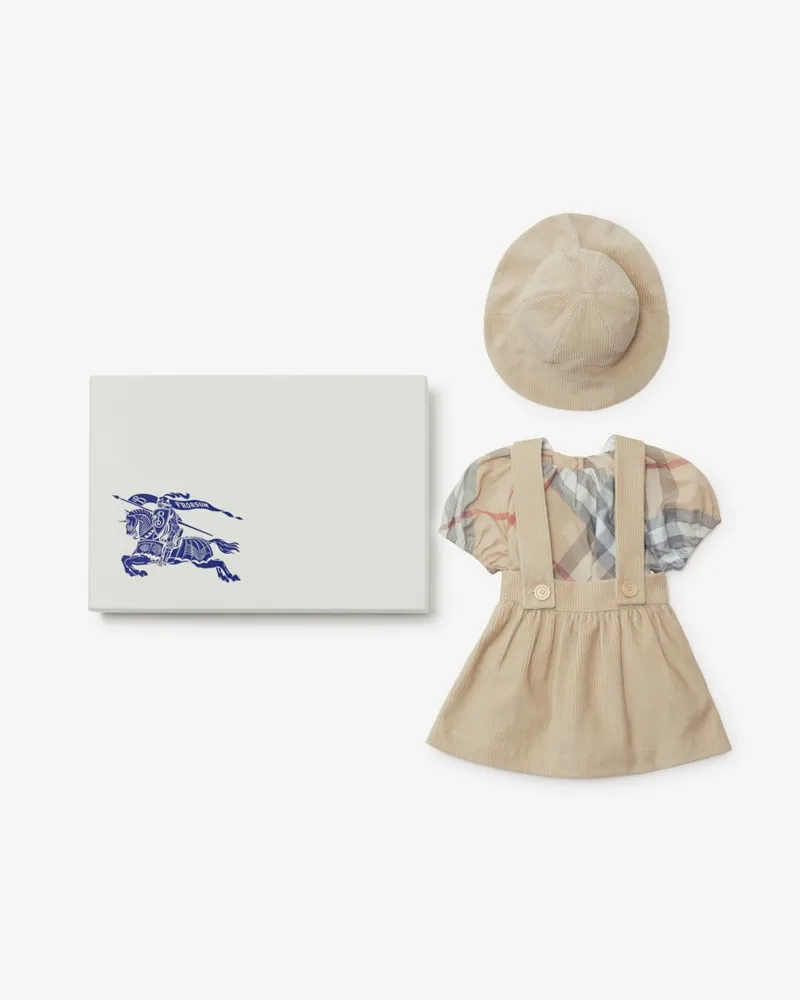 Burberry Dreiteiliges Baby-Geschenkset aus Baumwolle Helles