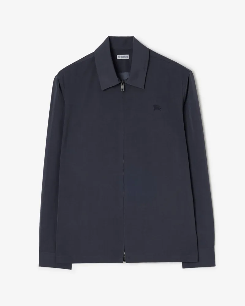 Burberry Hemdjacke aus beschichtetem Nylon , Size Marineblau