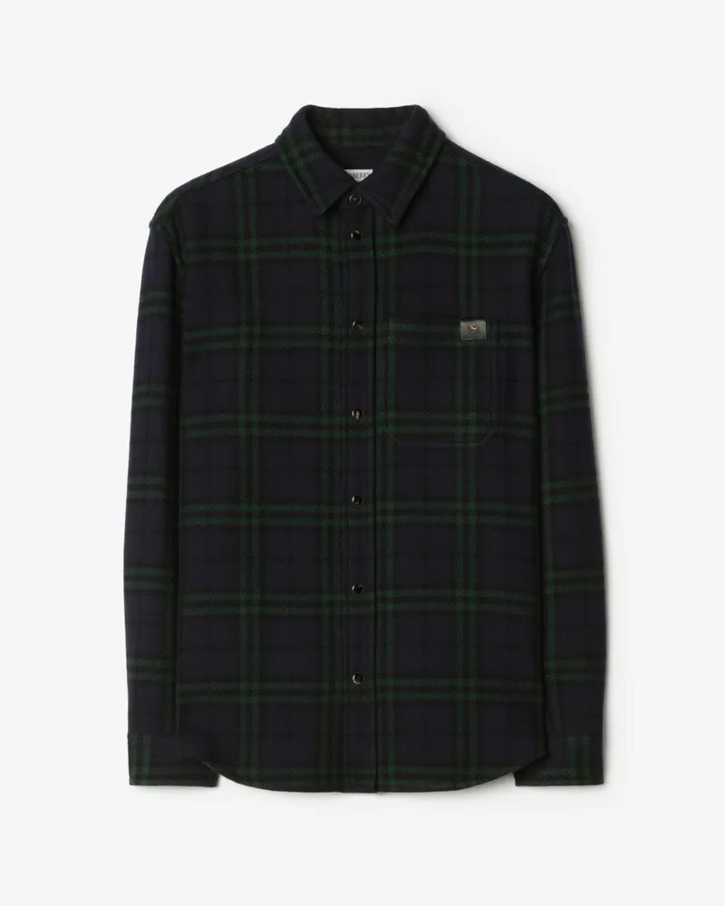 Burberry Klassisches Wollhemd in Check Black