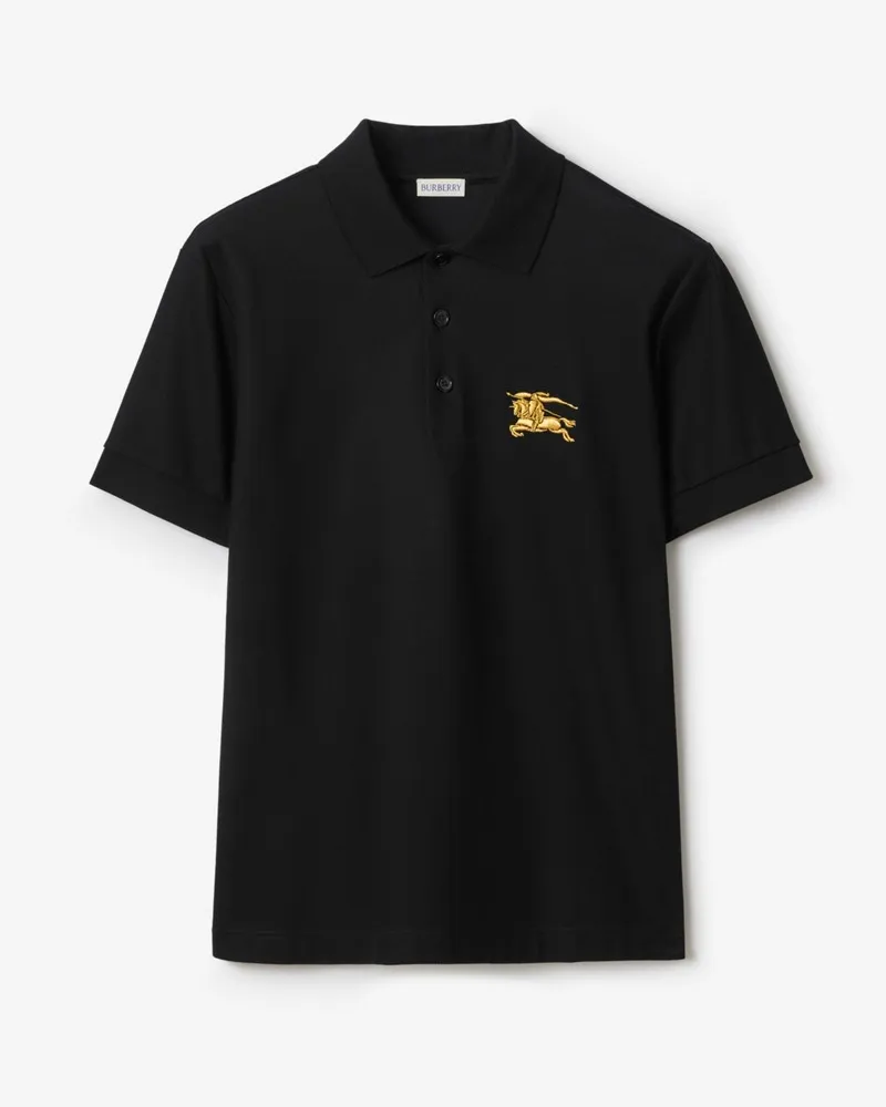 Burberry Baumwoll-Poloshirt mit Metallic-EKD Schwarz