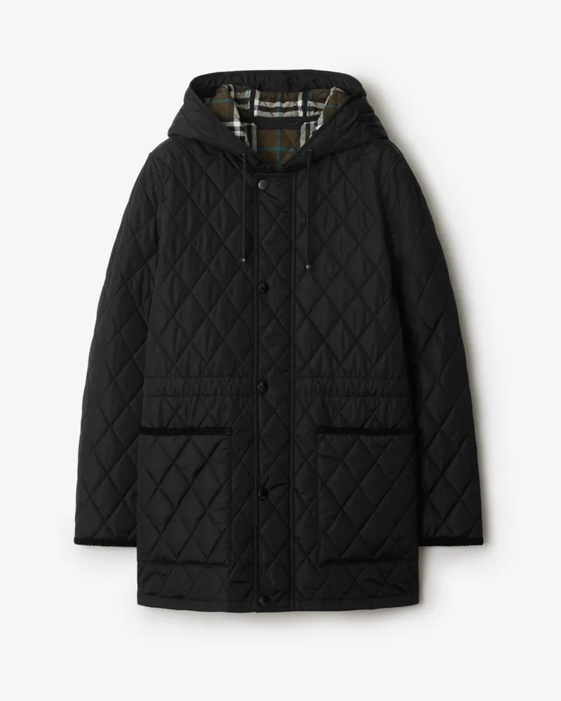 Burberry Gesteppter Nylonparka Schwarz