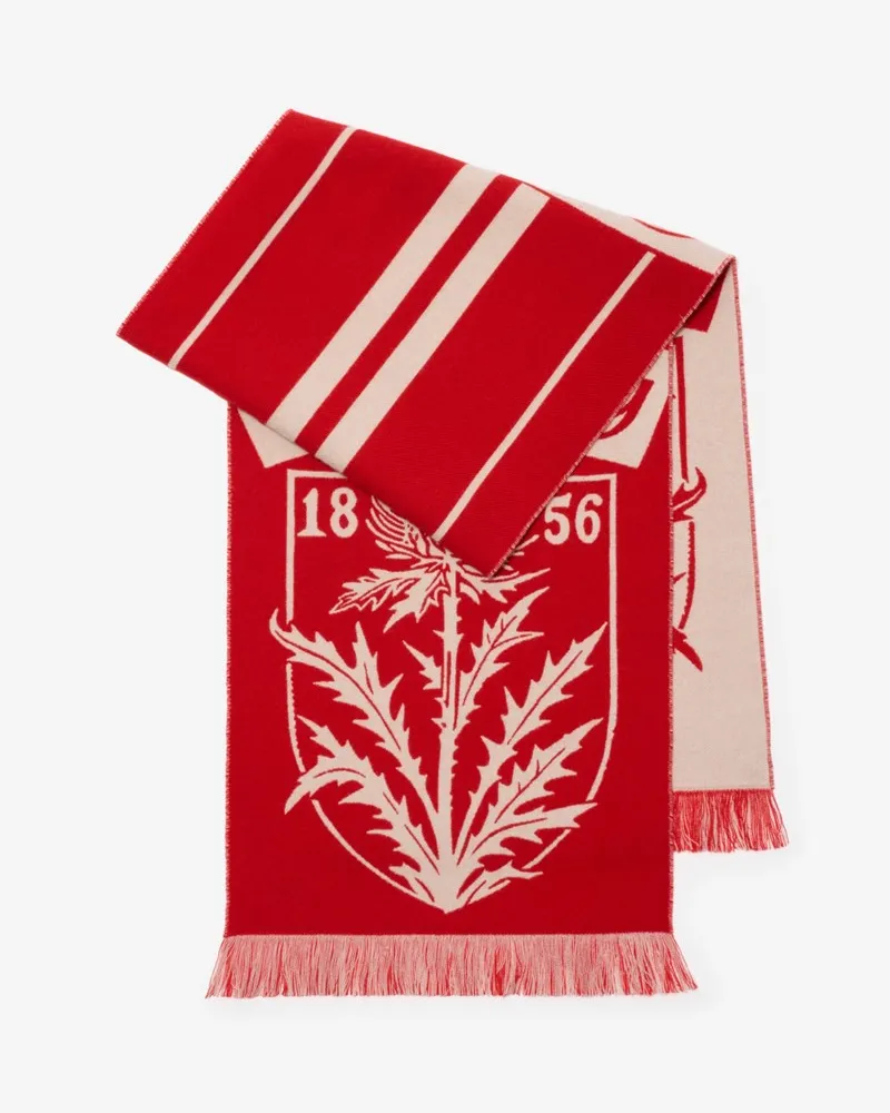 Burberry Wollschal mit Distelwappen Poppy-rot