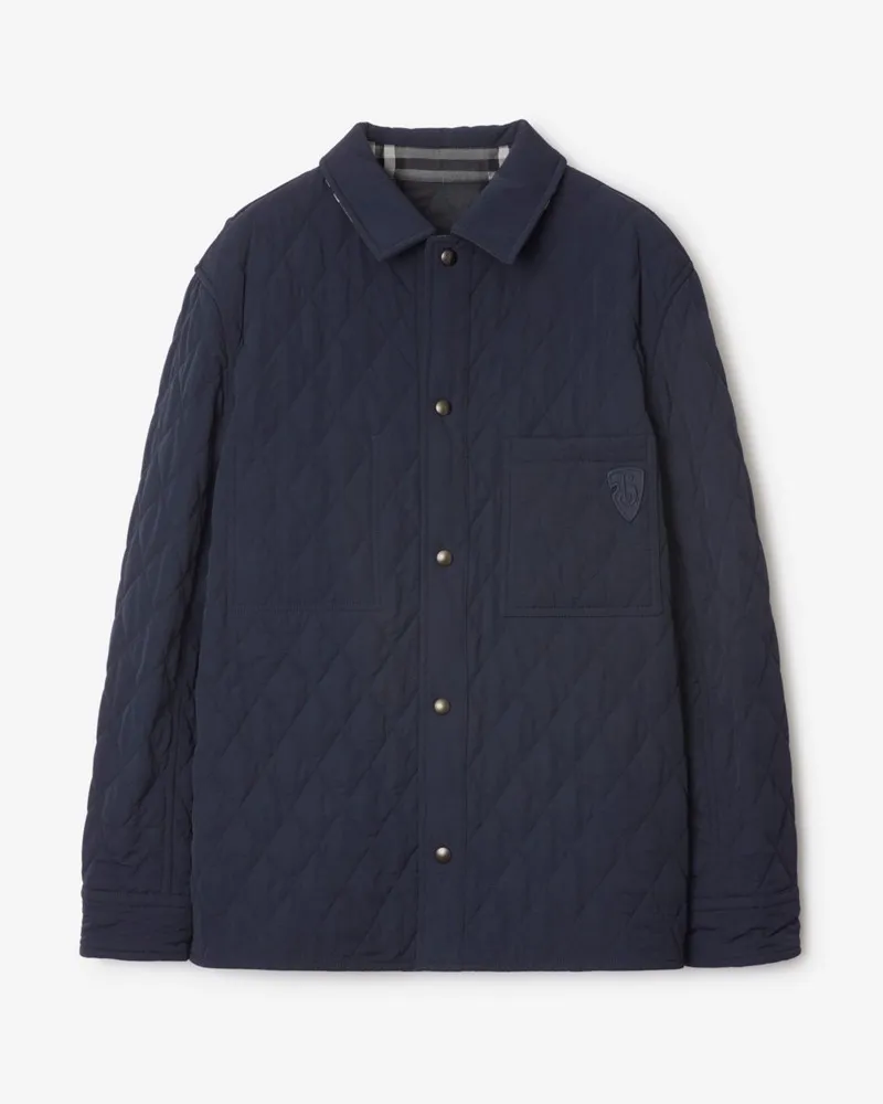 Burberry Wendbare Stepp-Hemdjacke aus Nylon Marineblau