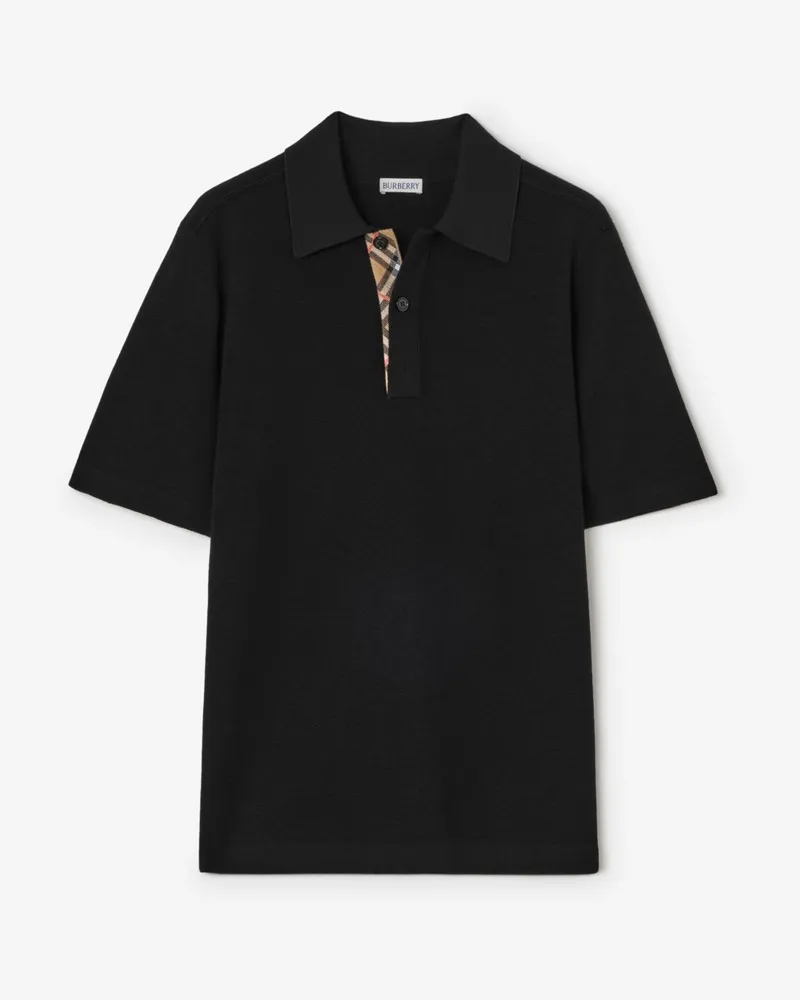 Burberry Poloshirt aus Wolle , Size Schwarz