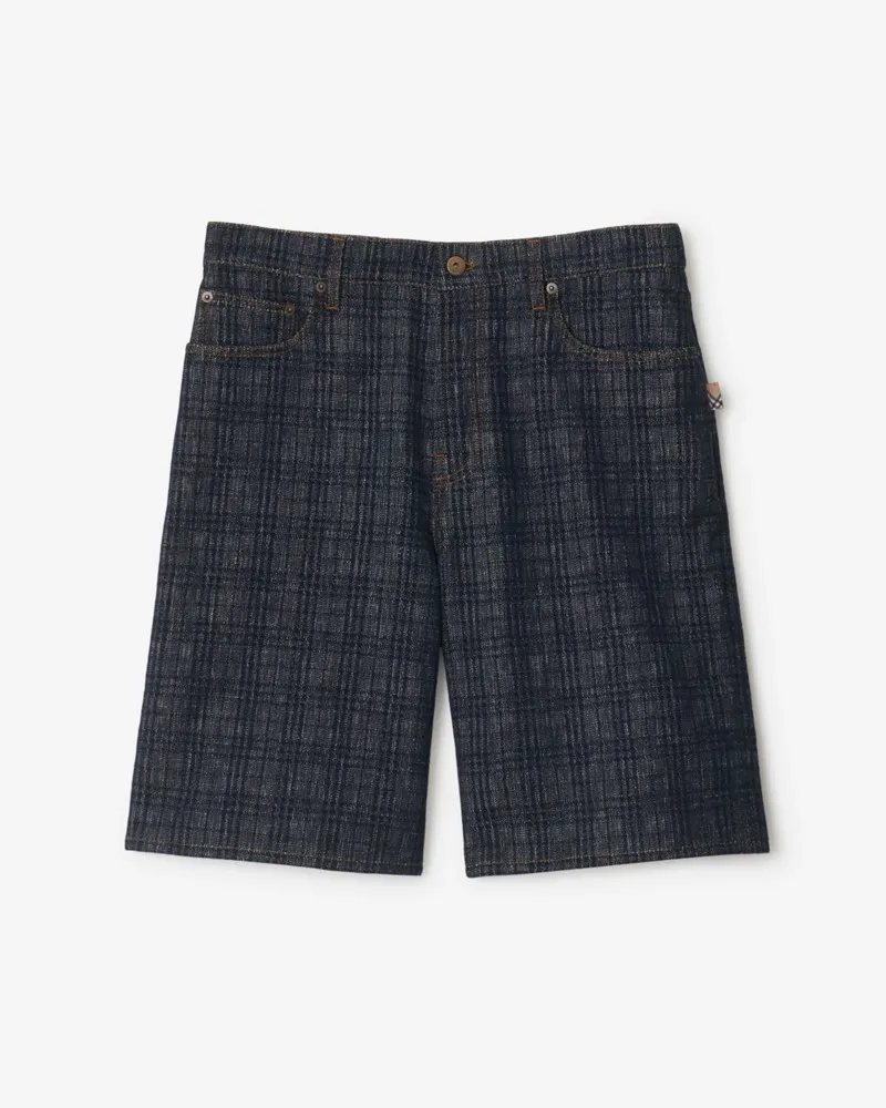 Burberry Denim-Shorts in Check Navy