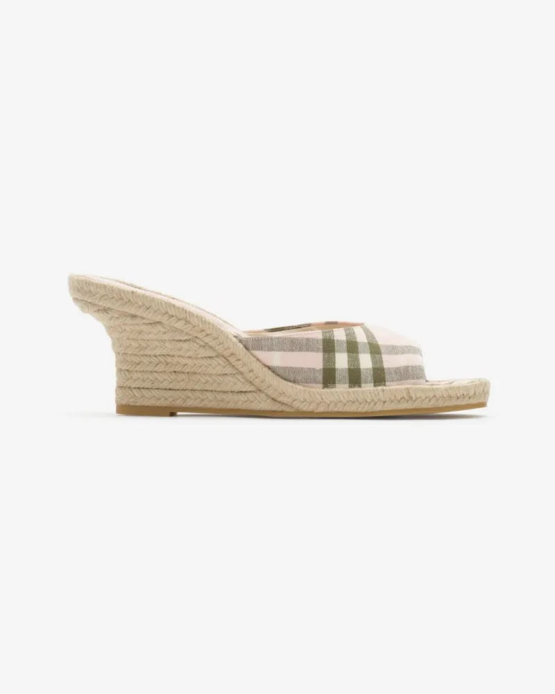 Burberry Espadrille-Mules „Mews“ in Check , Size Mallow-rosa