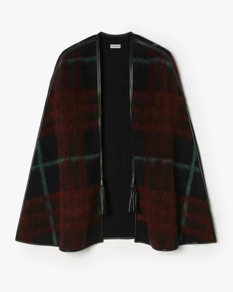 Burberry Alpakawollmisch-Cape in Check Deep