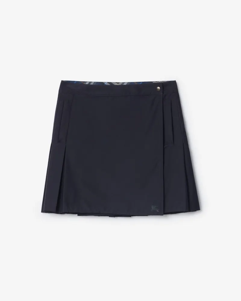 Burberry Mini-Faltenrock aus Stretchnylon Silhouette-blau