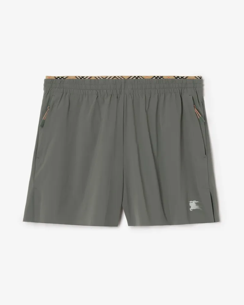 Burberry Stretchnylon-Shorts , Size Carbon-grau