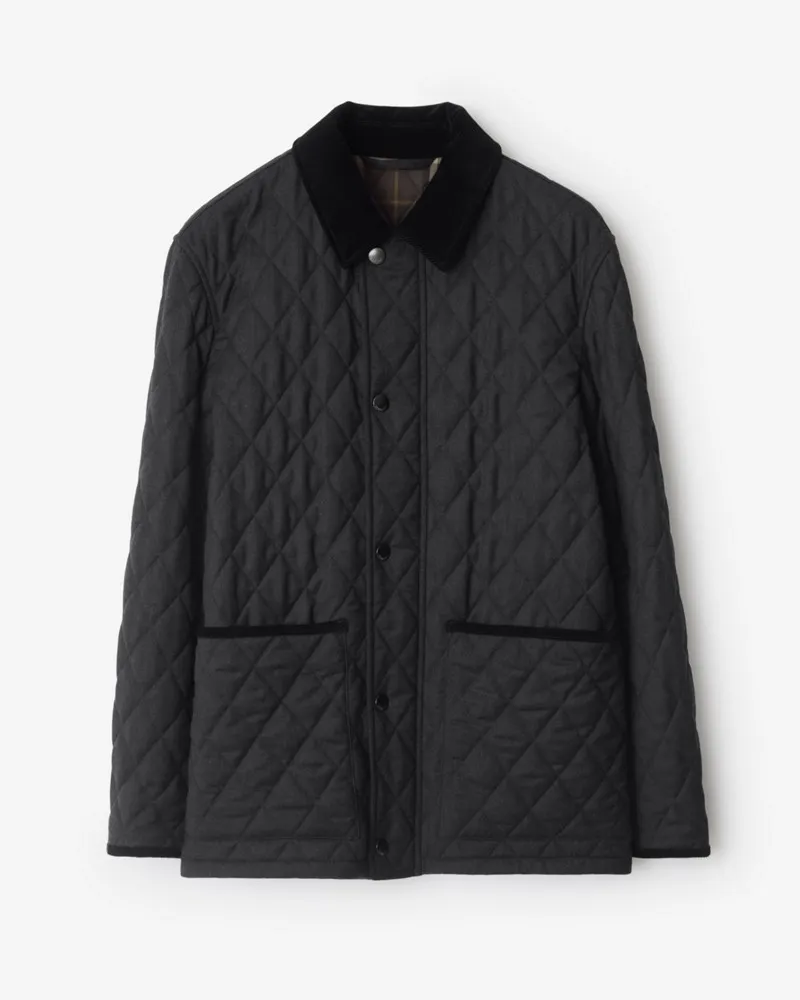 Burberry Country-Steppjacke aus Wolle Anthrazitgrau