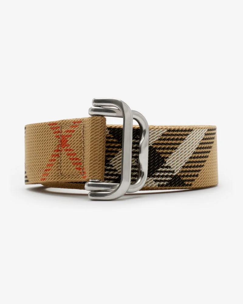 Burberry Webgürtel in Check , Size Sand-beige