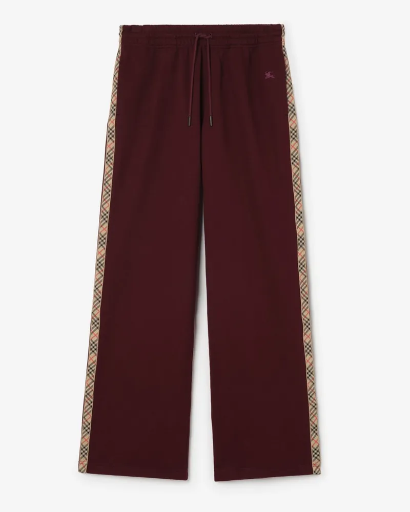 Burberry Baumwoll-Trainingshose mit Karobesatz , Size Vinyard-rot