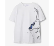 Kastiges Baumwoll-T-Shirt mit Knight-Kettenmotiv