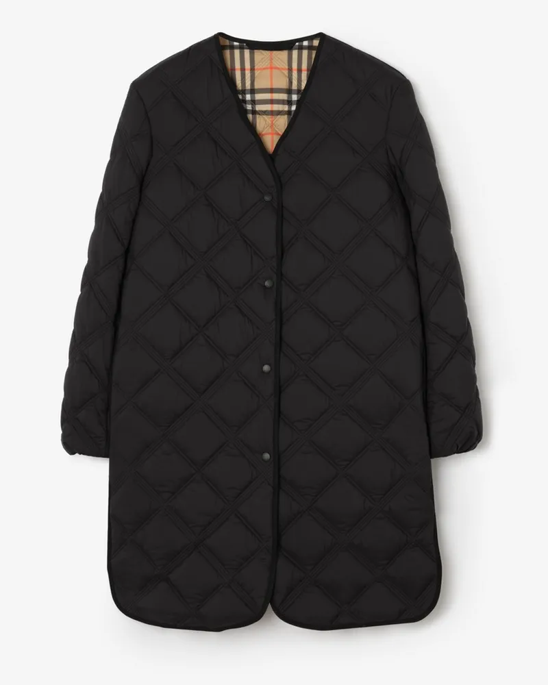 Burberry Nylon-Steppmantel „Ashfields“ mit herausnehmbarer Weste Black