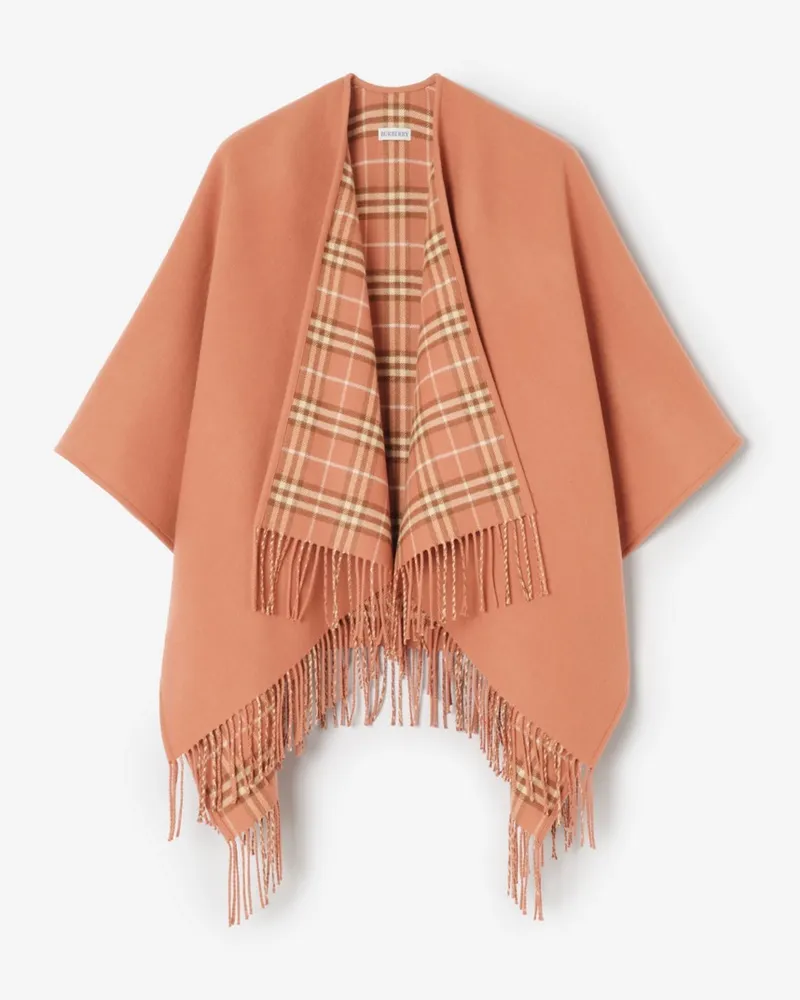 Burberry Wendbares Wollcape mit Check Clay