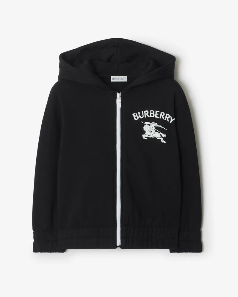 Burberry Baumwoll-Kapuzenjacke mit EKD-Motiv , Size Schwarz
