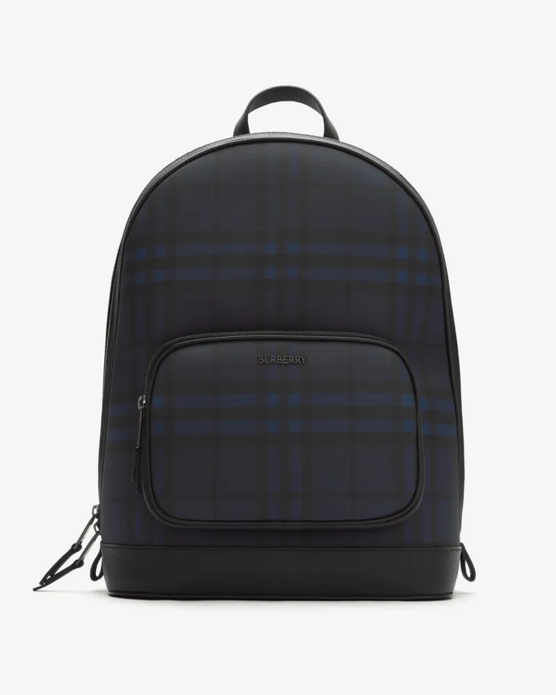 Burberry Rucksack „City“ in Check Marineblau