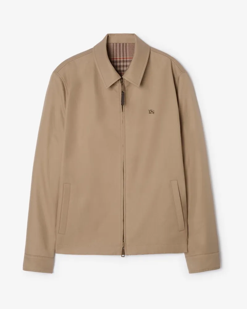 Burberry Wendbare Harrington-Jacke „Bloomsbury“ aus Tropen-Gabardine , Size Honey-beige