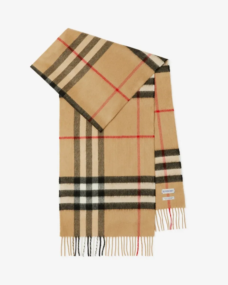 Burberry Kaschmirschal in Check Vintage-beige