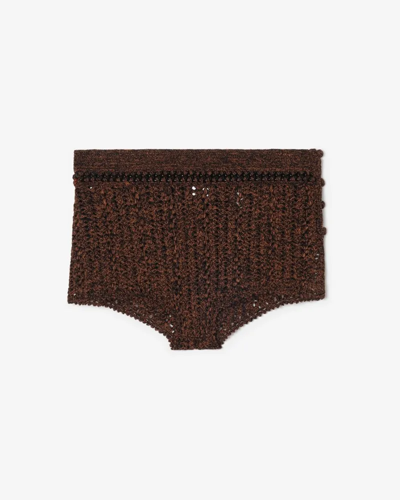 Burberry Gehäkelte Baumwollshorts in Mouliné-Optik Schwarz