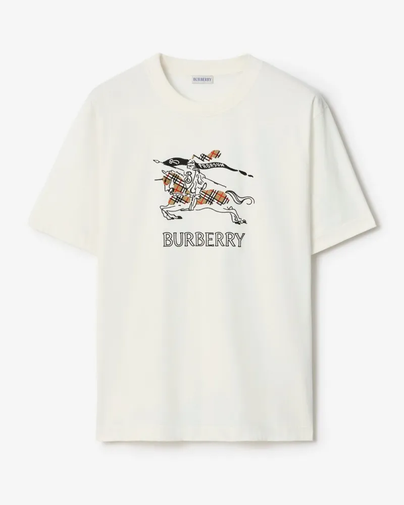 Burberry Baumwoll-T-Shirt mit EKD-Zeichnung Chalk-weiß