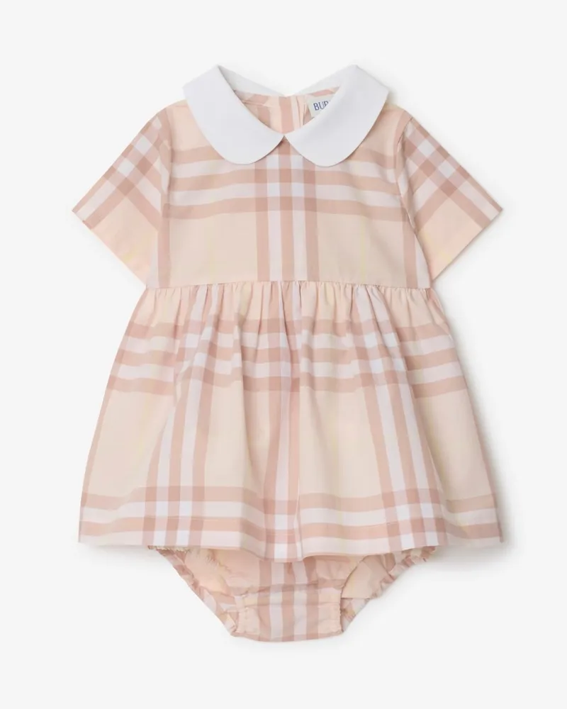 Burberry Kleid und Höschen aus Baumwollpopelin in Check Shell