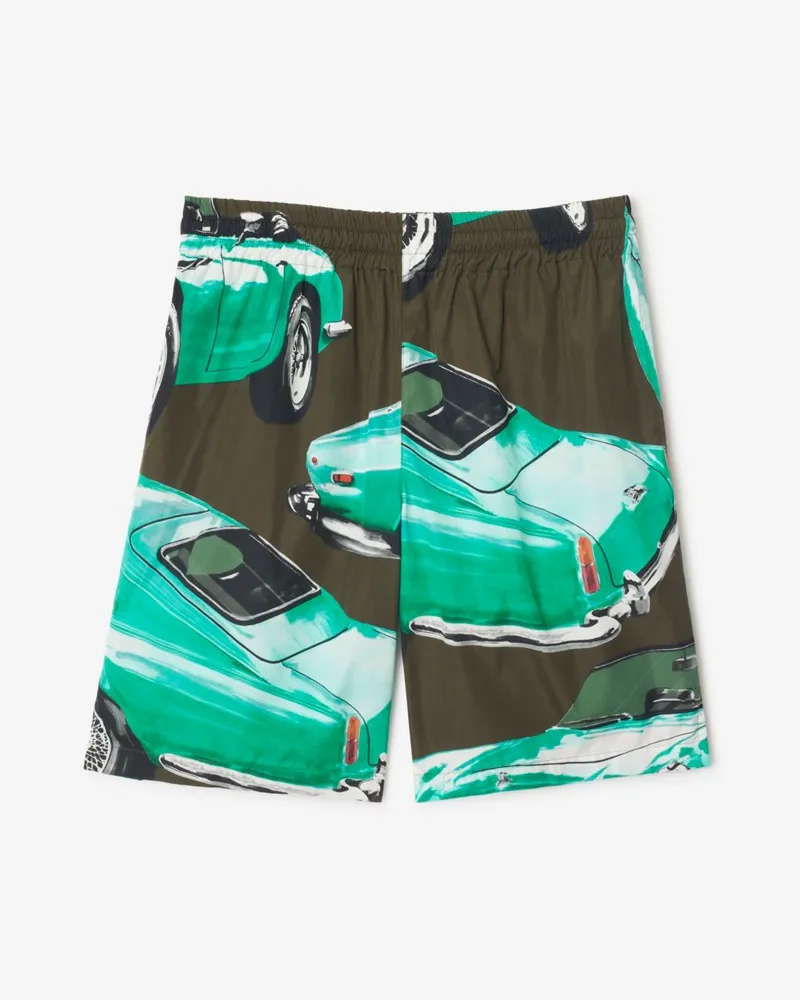 Burberry Shorts aus Baumwollpopelin mit Automotiv Shale-grün