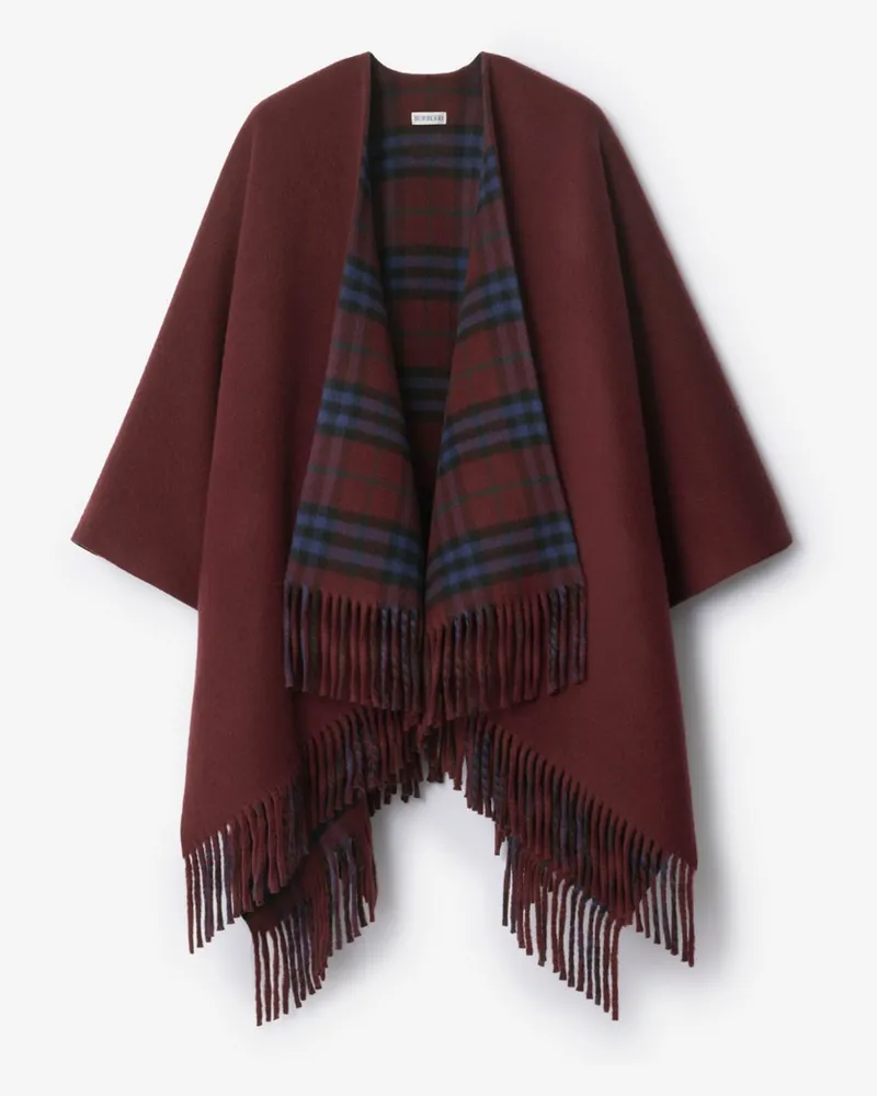 Burberry Wendbares Wollcape in Check Sash-rot
