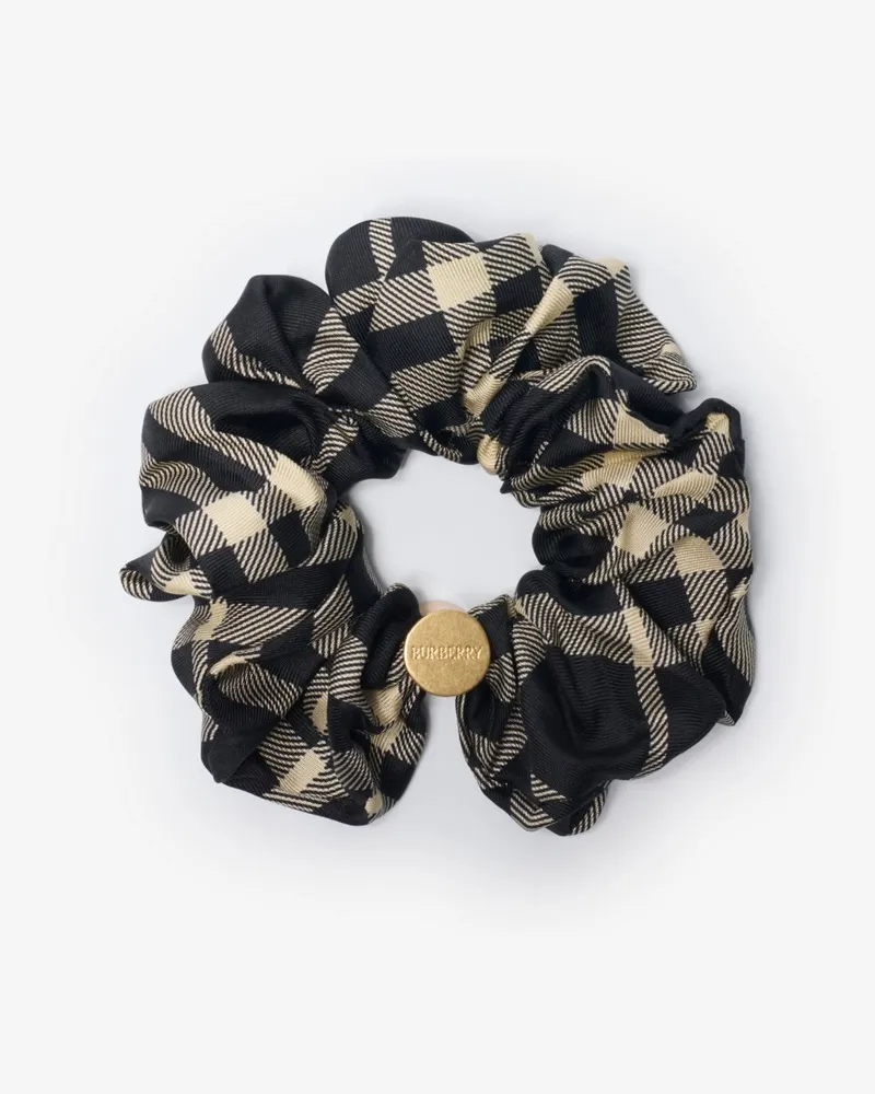 Burberry Seidenscrunchie in Check Schwarz