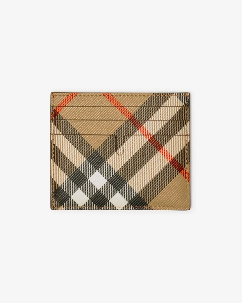 Burberry Großes Kartenetui in Check Sand