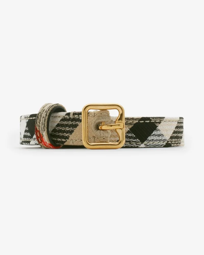 Burberry Schmaler Gürtel „B Buckle“ in Check Sand