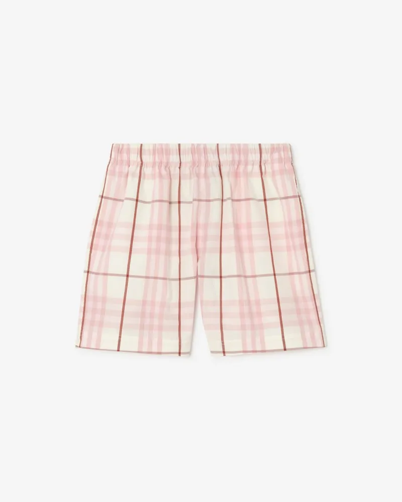 Burberry Baumwollshorts in Check , Size Flora-rosa