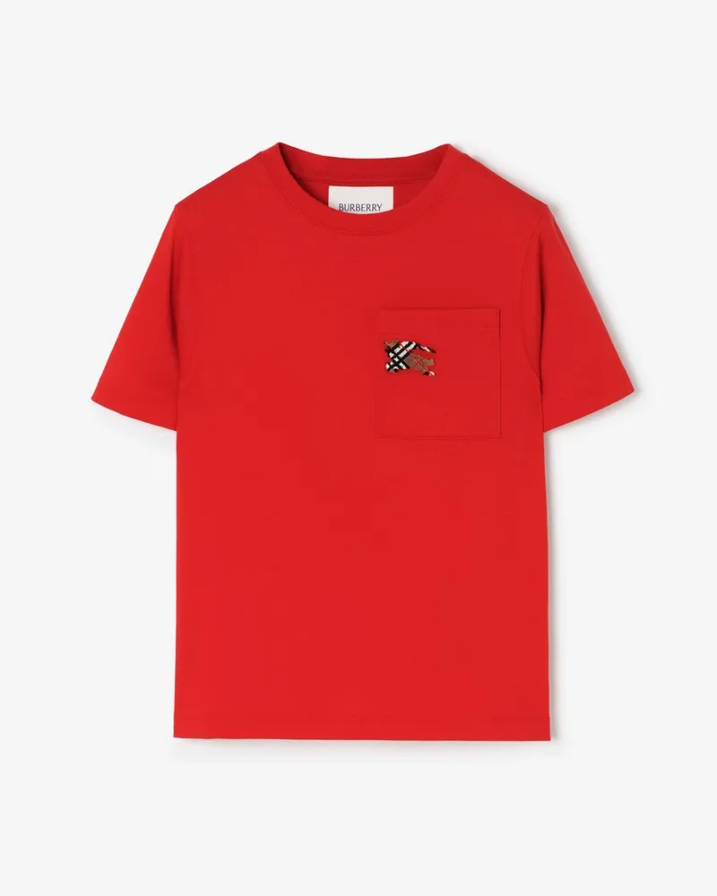 Burberry Baumwoll-T-Shirt mit Knight in Check , Size Pillar