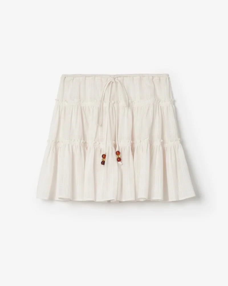 Burberry Check-Rock aus Baumwollvoile , Size Chalk-weiß