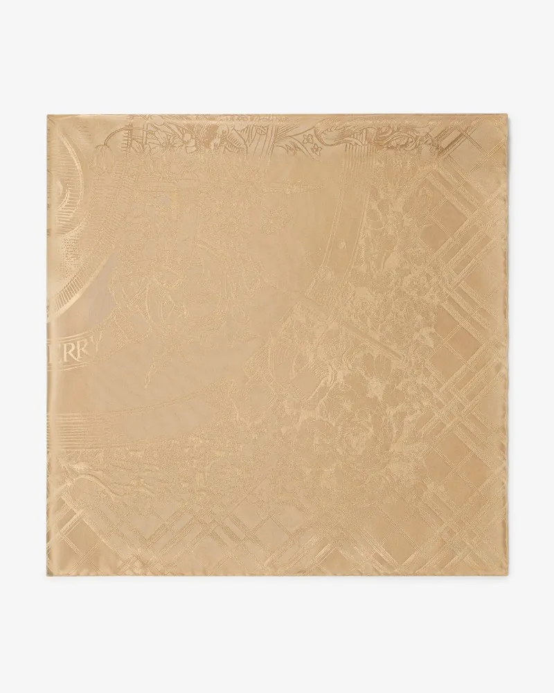 Burberry Seidenschal mit floralem Emblem Sand-beige