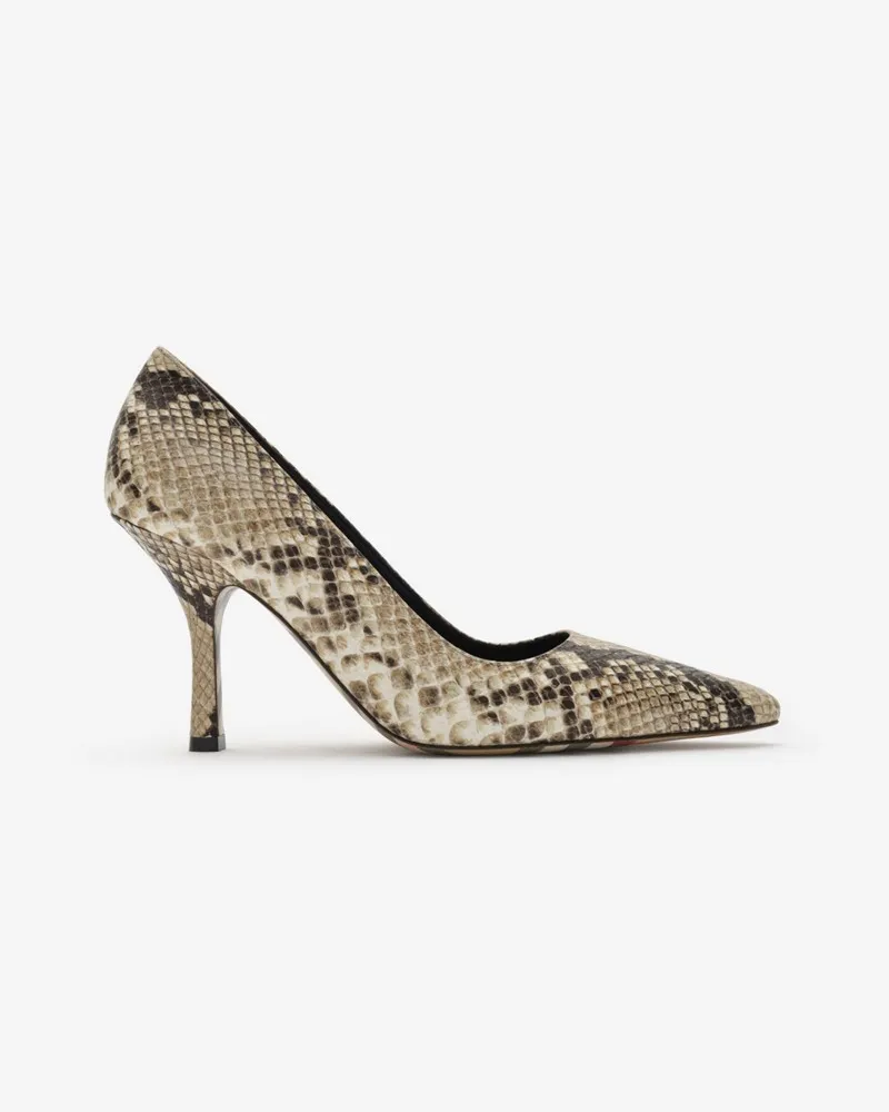 Burberry Hohe Lederpumps „Dame“ mit Pythonmuster , Size Serpent-beige