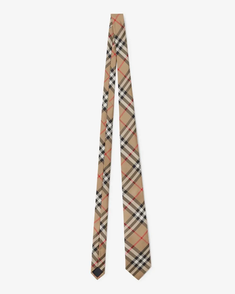 Burberry Seidenkrawatte in Check Vintage-beige