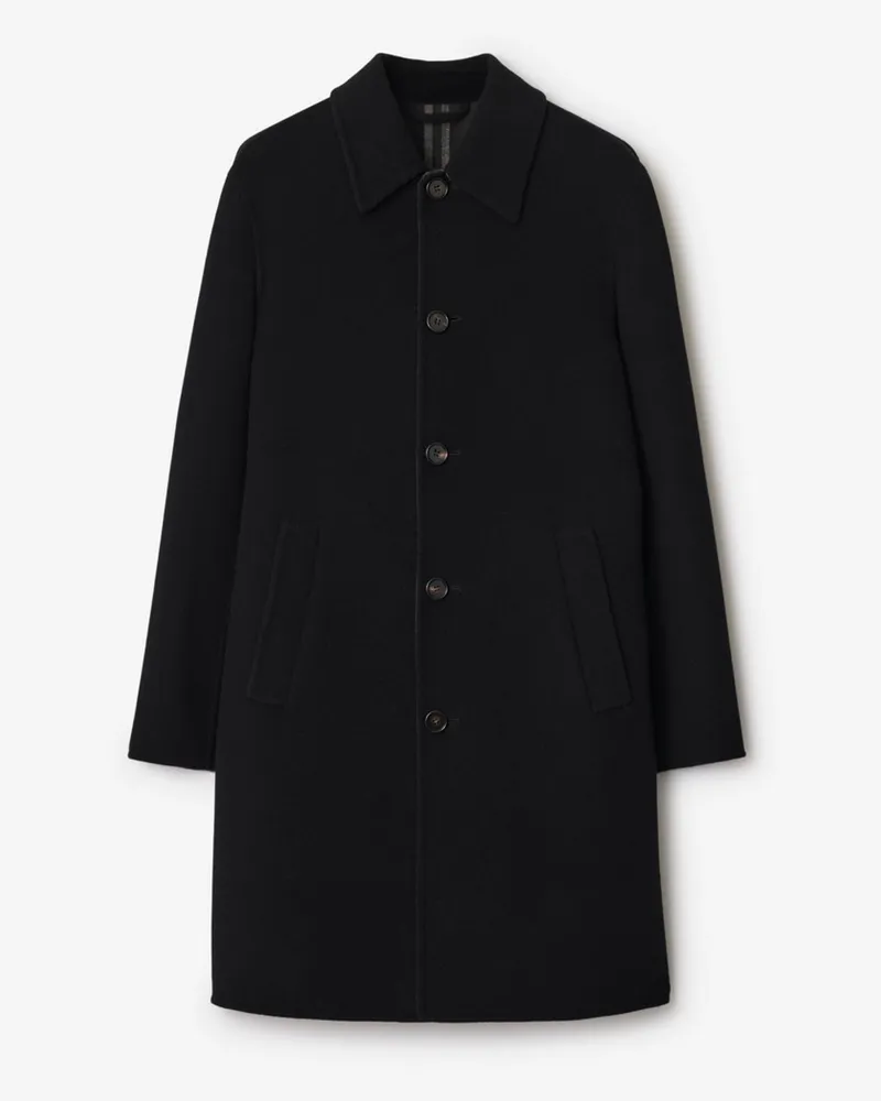Burberry Mittellanger Car Coat aus Wolle Schwarz