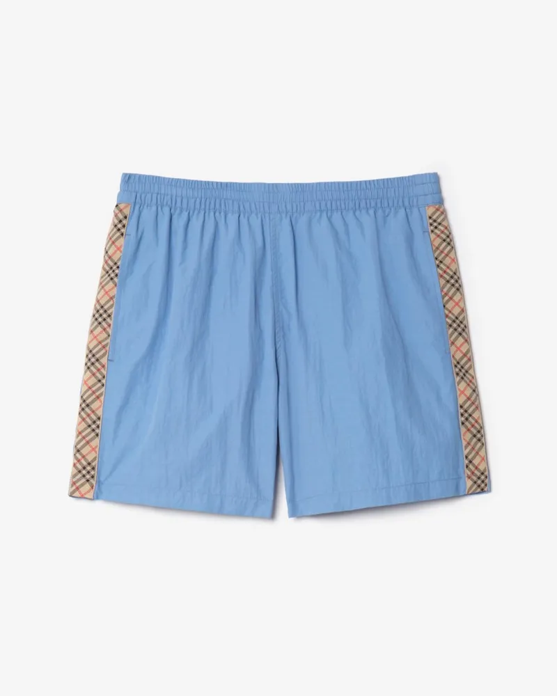 Burberry Schwimmshorts mit Check-Besatz , Size Cornflower-blau