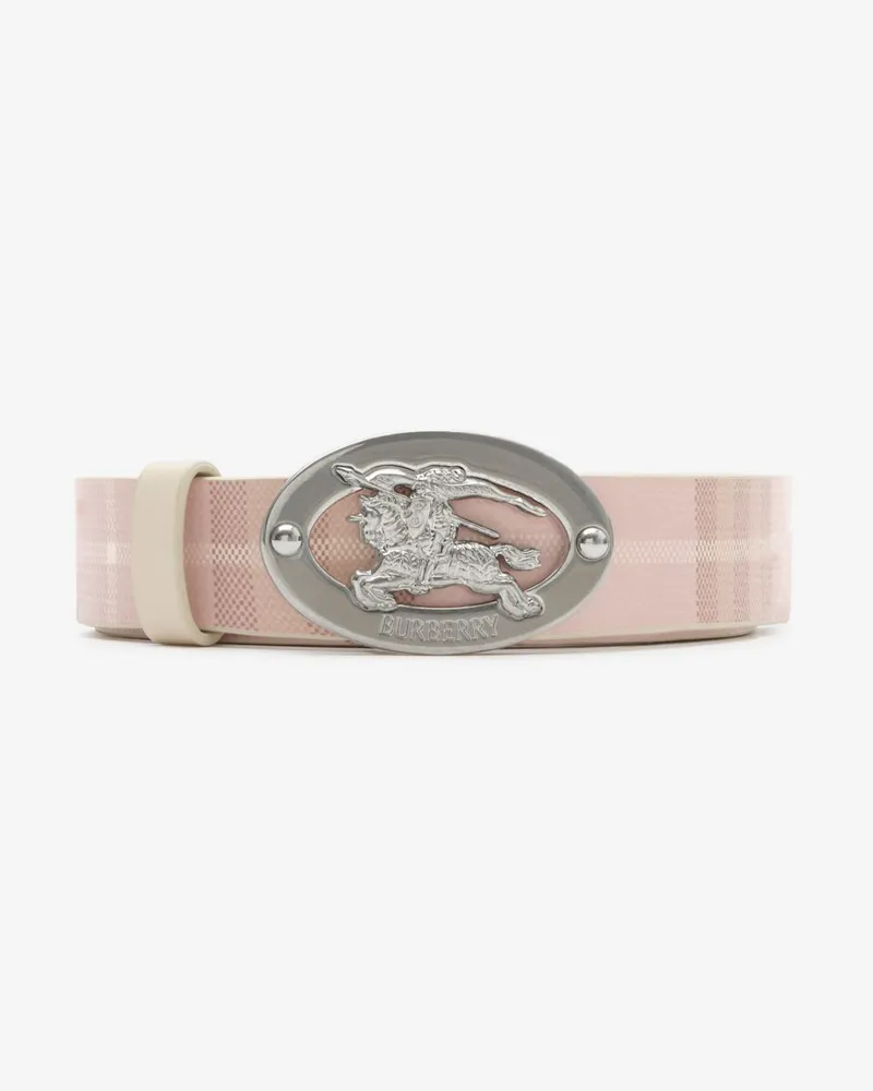 Burberry Schmaler Wendegürtel in Check mit ovaler Schnalle Pale