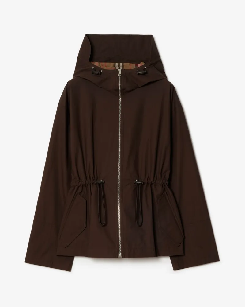 Burberry Leichter Parka aus beschichteter Baumwolle , Size Dunkelbraun